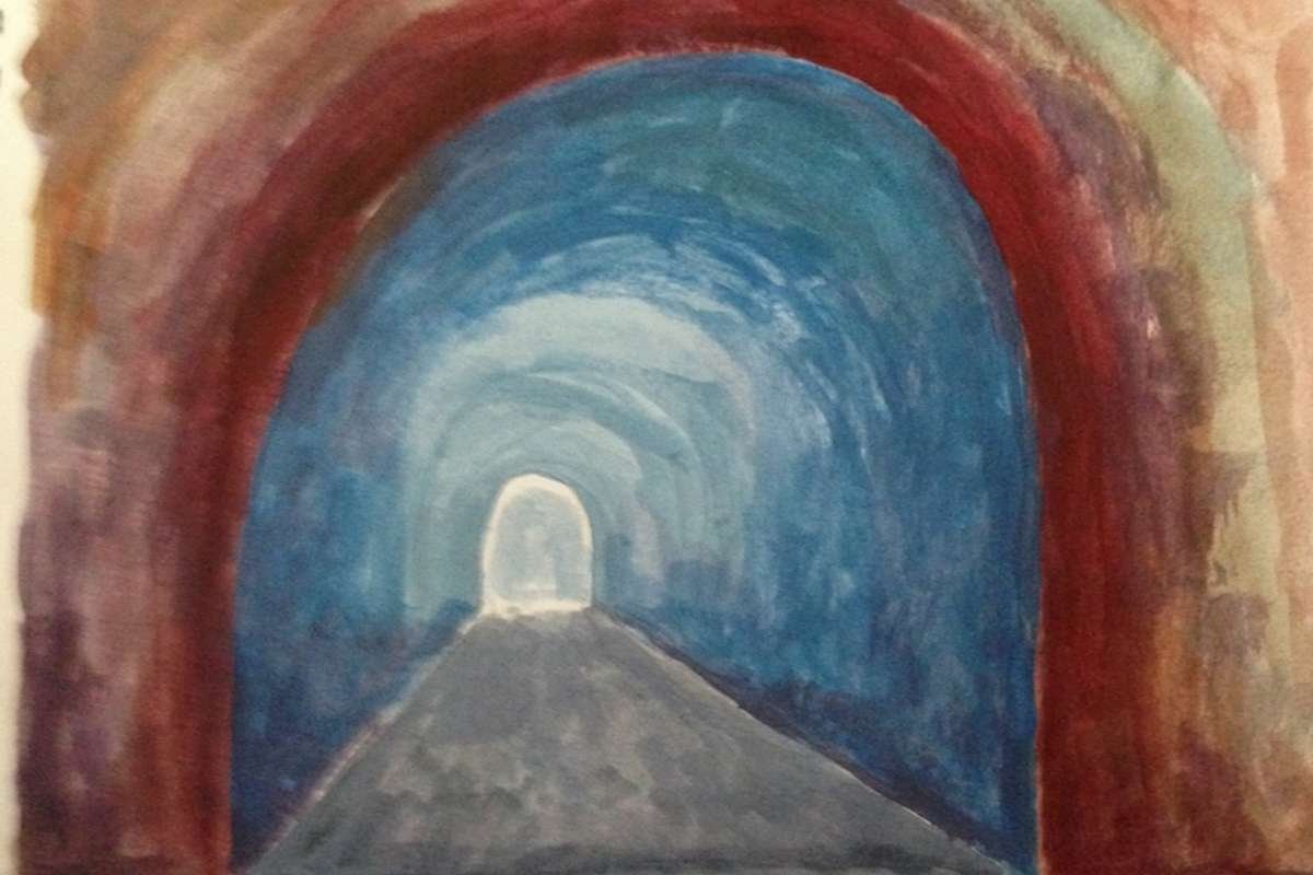 Painting of a tunnel by Martha S. Bache-Wiig